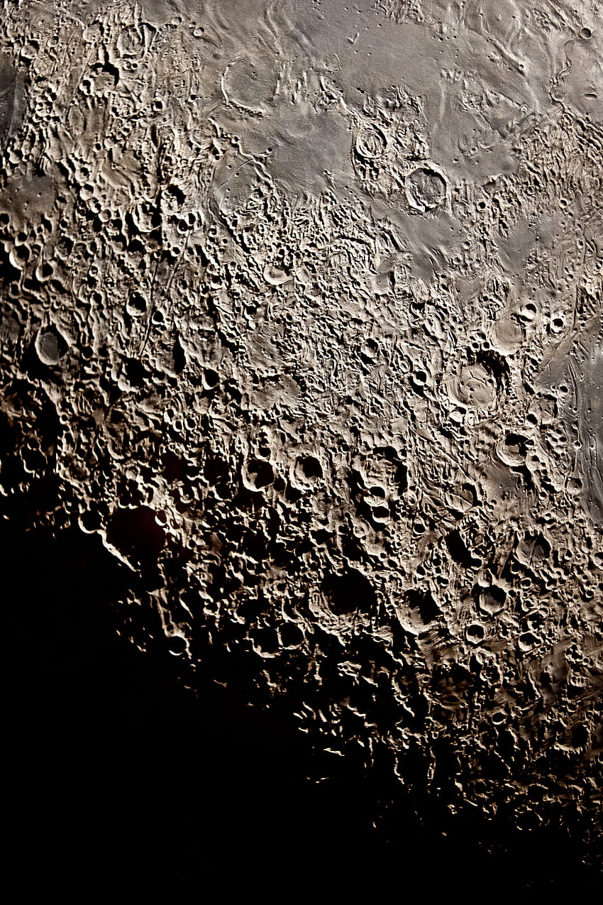 Universe, Moon, Dark, Relief, Craters HD phone wallpaper