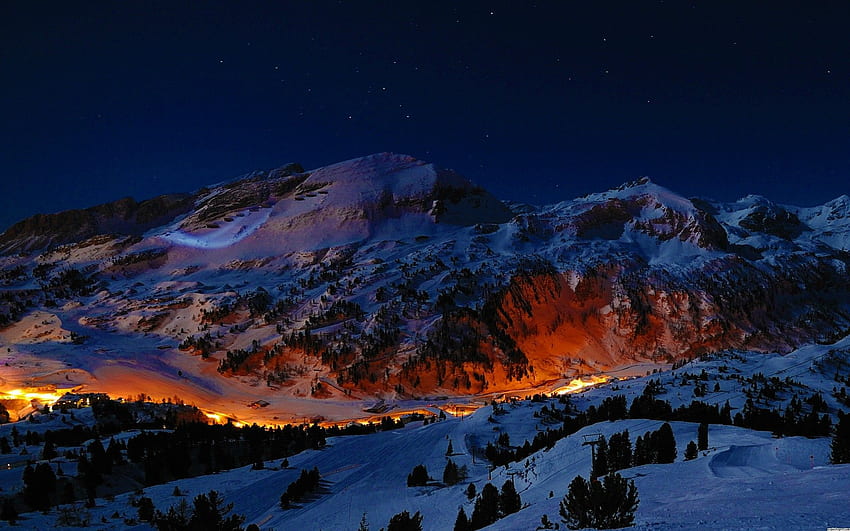 Mountain Night, Colorado Ski Mountain HD wallpaper