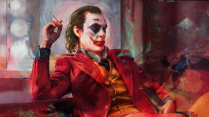 Joker 2019 obra de arte de la película Joker fumando fondo de pantalla
