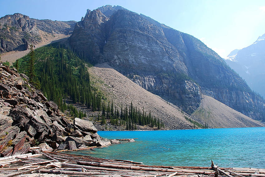 Kanada, Pemandangan, Alam, Pegunungan, Danau, Albert, Alberta, Moiraine, Moraine Wallpaper HD