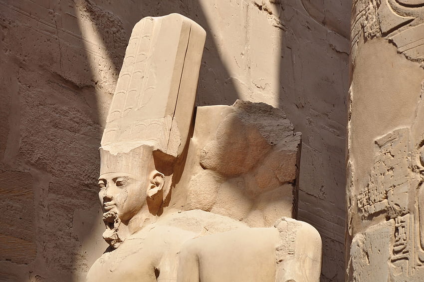 кафява бетонна египетска скулптура, египетски фараон HD тапет