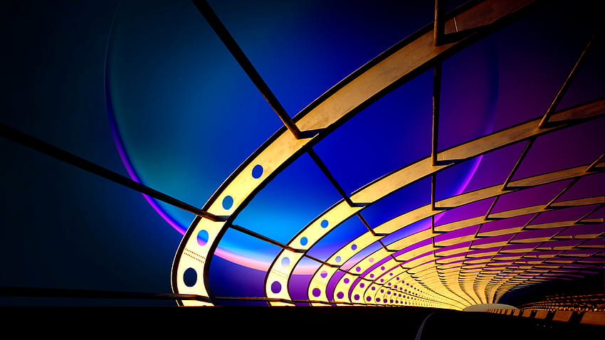 Terowongan Biru Ungu Stok Seni Digital Artistik Windows 11 Latar Belakang Ungu Windows 11 Wallpaper HD