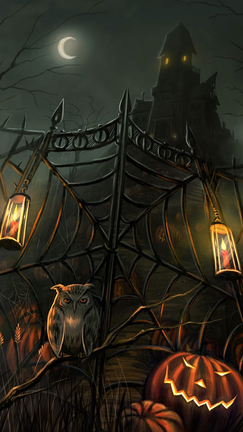 Download Black Jack O Lantern Halloween Iphone Wallpaper | Wallpapers.com