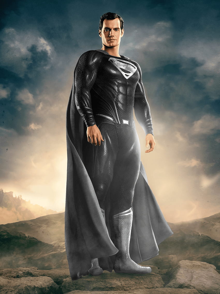 Superman de terno preto Papel de parede de celular HD