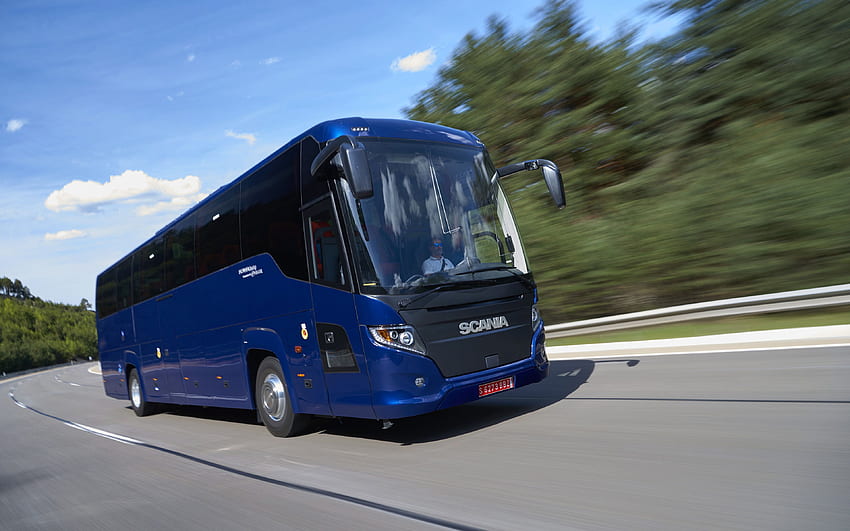 Scania Touring, road, 2018 buses HD wallpaper