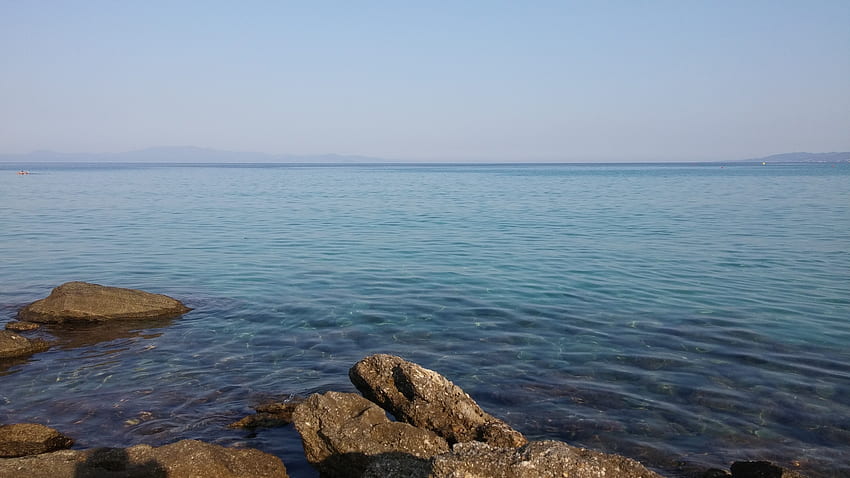Horizont, sea, greece, deep blue sea, , 2016, beautiful, 2018, rocks, beach, waves, 2017, bottom HD wallpaper
