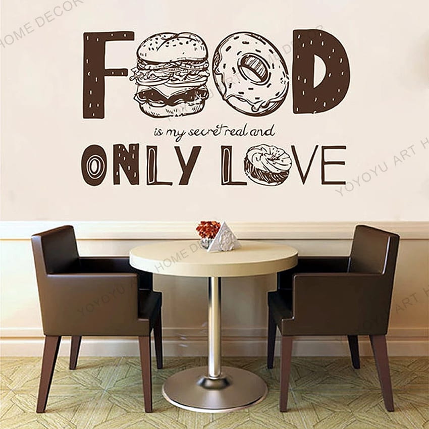 Wystrój restauracji kalkomania ścienna tylko miłość restauracja fast food przekąska do kuchni kawiarnia dekoracja restauracji rb347. Naklejki na ścianę. -AliExpress Tapeta na telefon HD
