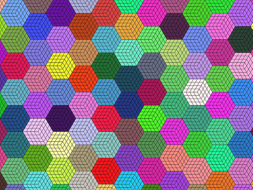 Mosaico, Texturas, Multicolorido, Motley, Textura, Hexágonos, Geométrico papel de parede HD