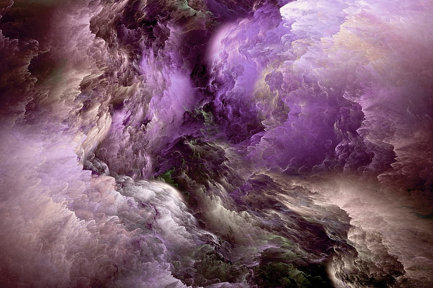 紫、輝く雲、抽象、デジタル アート 高画質の壁紙