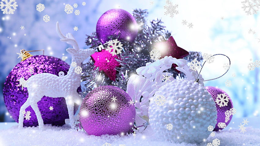 christmas balls , purple, violet, christmas ornament, christmas decoration, fictional character, interior design, Purple Christmas Ornaments HD wallpaper