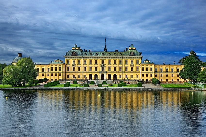 Pałac Królewski Drottningholm w kraju Szwecja. Tapeta HD