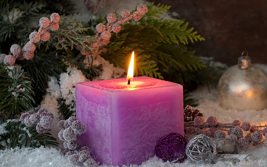 Happy Holidays!, candle, craciun, christmas, pink, card, new year HD wallpaper