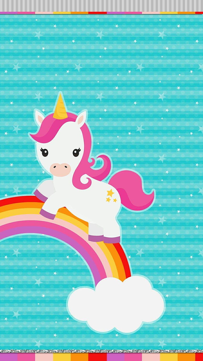 Rainbow Unicorn Cartoon Android, RAINBOW UNIRONS HD тапет за телефон