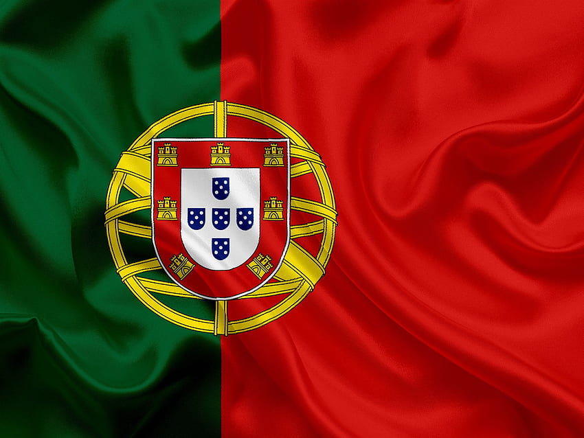 Portuguese flag, Europe, Portugal, silk, flag of Portugal in 2020. Portuguese flag, Portugal flag, Portugal HD wallpaper