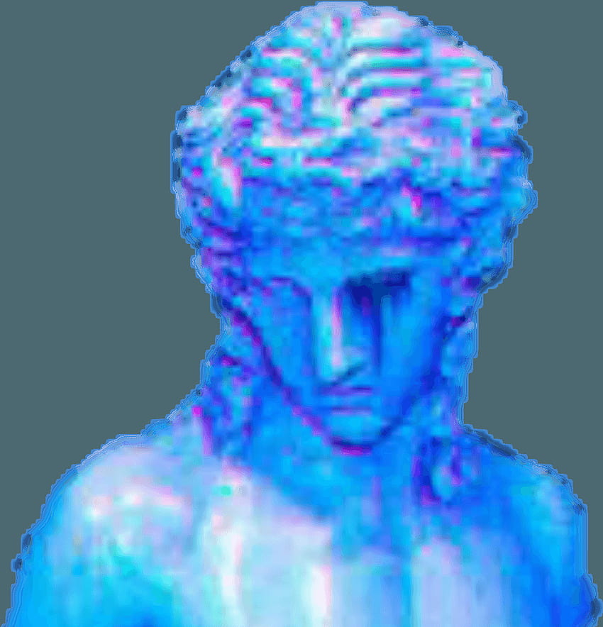 Art Vaporwave Lofi Sculpture Angel Blue Aesthetic Png - Vaporwave iPhone Transparent PNG HD電話の壁紙