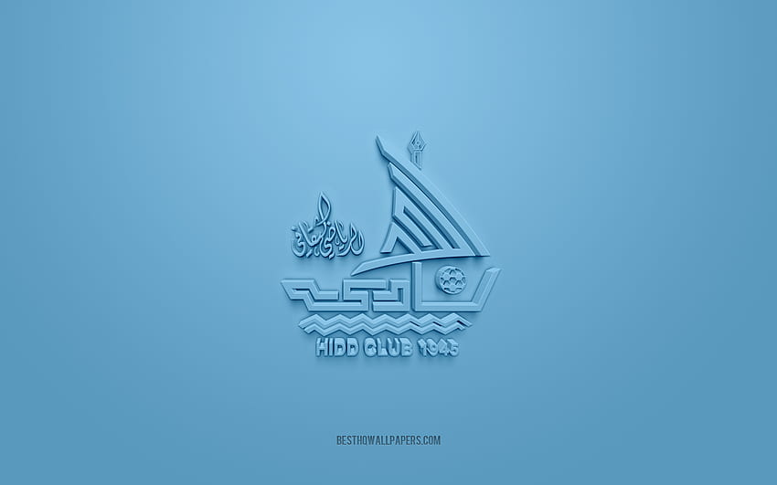 Hidd SCC, creative 3D logo, blue background, Bahraini Premier League, 3d emblem, QSL, Bahraini Football Club, Al Hidd, Bahrain, 3d art, football, Hidd SCC 3d logo HD wallpaper