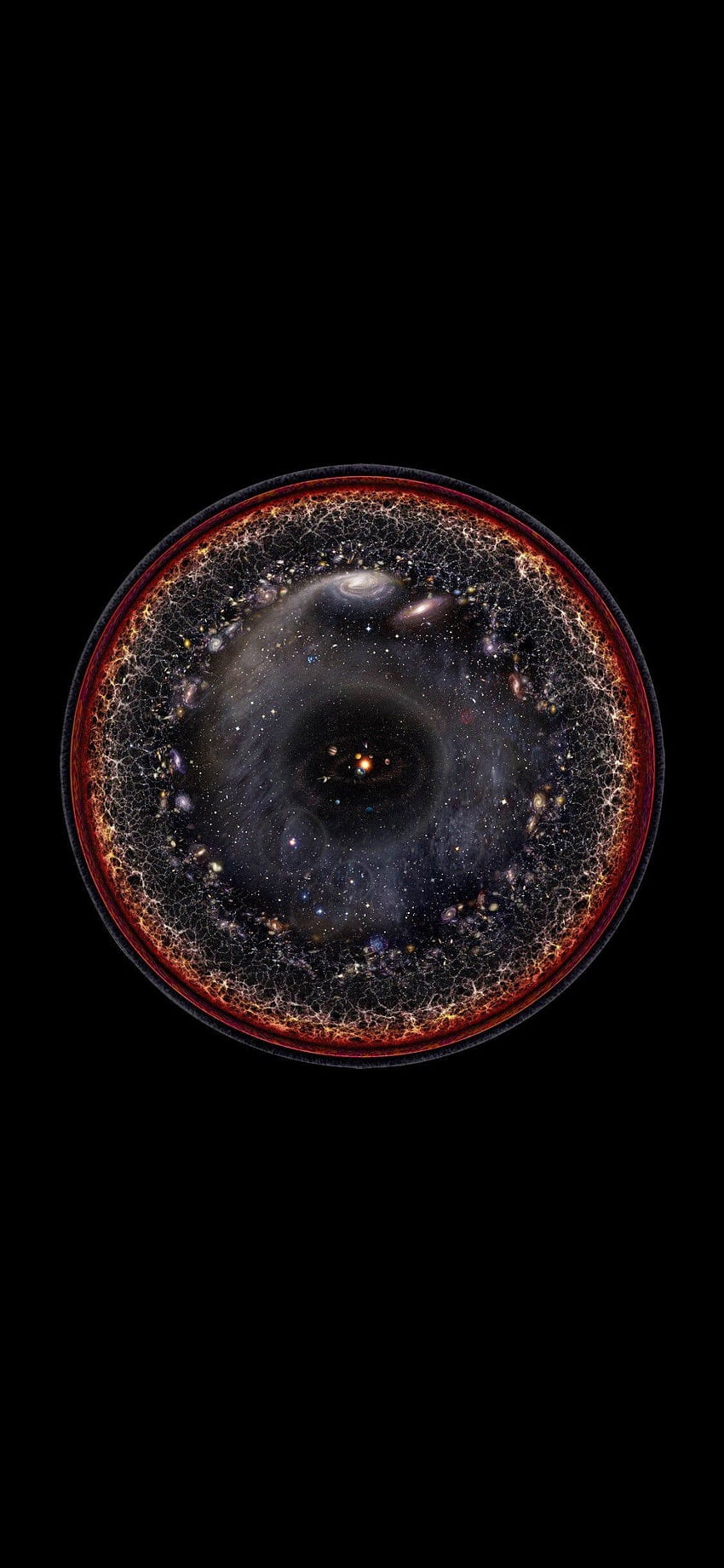 NASA Observable Universe () (74.3% Black) : Amoledbackground HD phone wallpaper