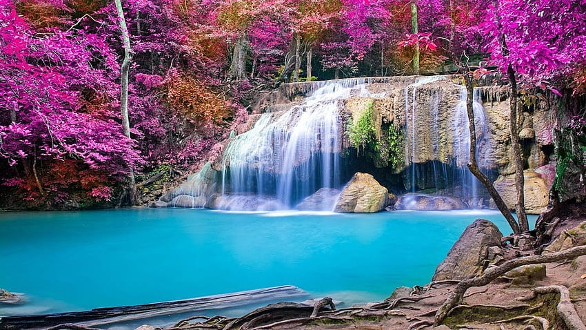 Beautiful Full Waterfall Nature, Amazing Waterfall HD wallpaper