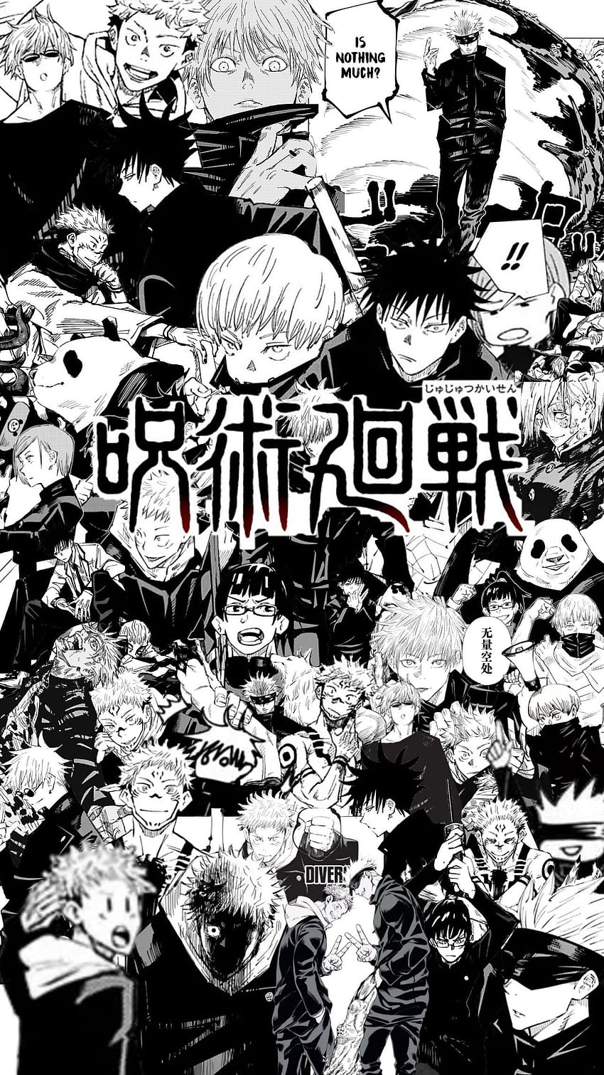Anime Manga Black And White, Jujutsu Kaisen Collage HD phone wallpaper |  Pxfuel