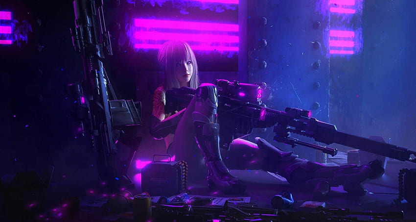 2560x1440] Cyberpunk Warrior Girl : r/wallpaper