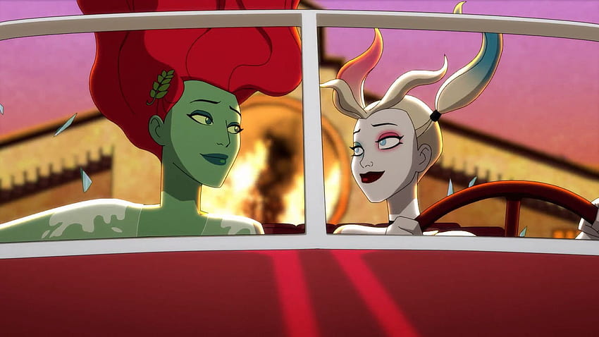 DC TV gegen DC Comics über Harley Quinn, Poison Ivy Cartoon HD-Hintergrundbild