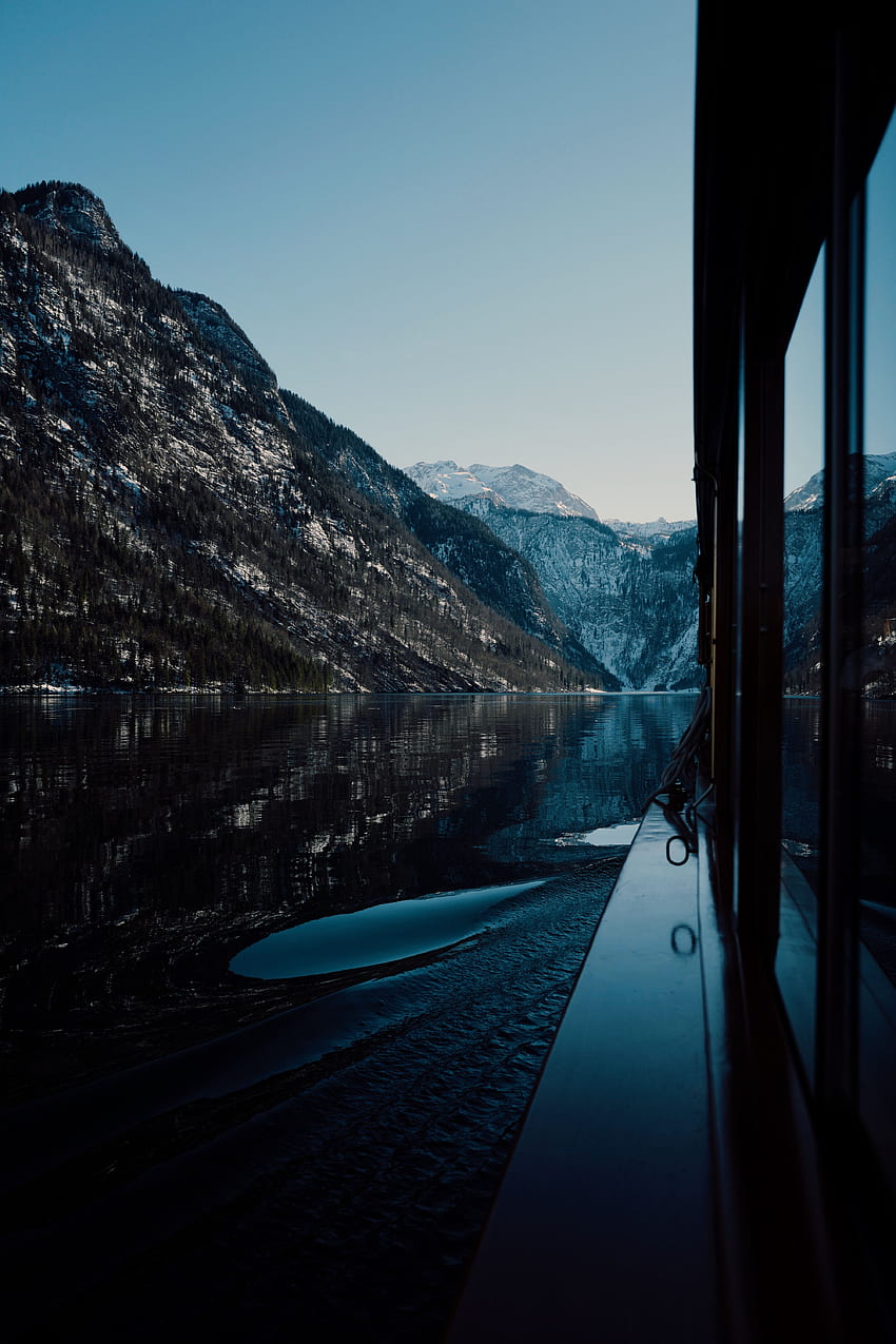 Nature, Mountains, Lake, Dark, Boat HD phone wallpaper
