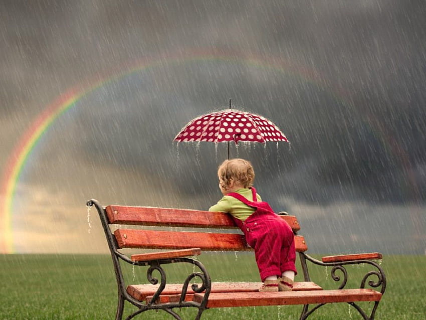 Umbrella child rain nature cloud baby . . 851152 HD wallpaper