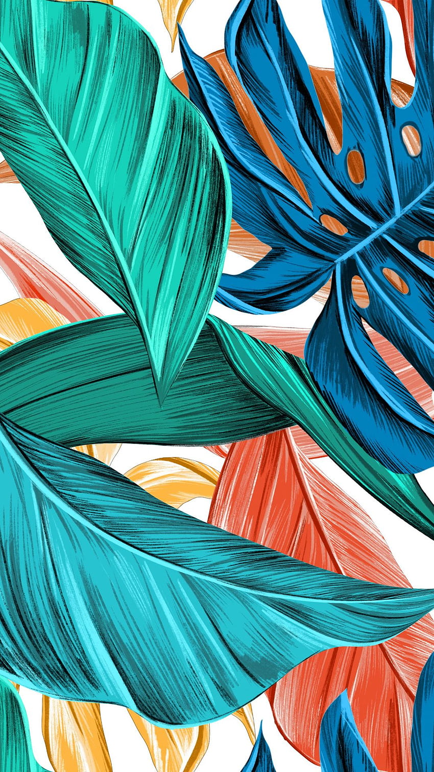 Orange And Teal Tropical, Turquoise and Orange HD phone wallpaper