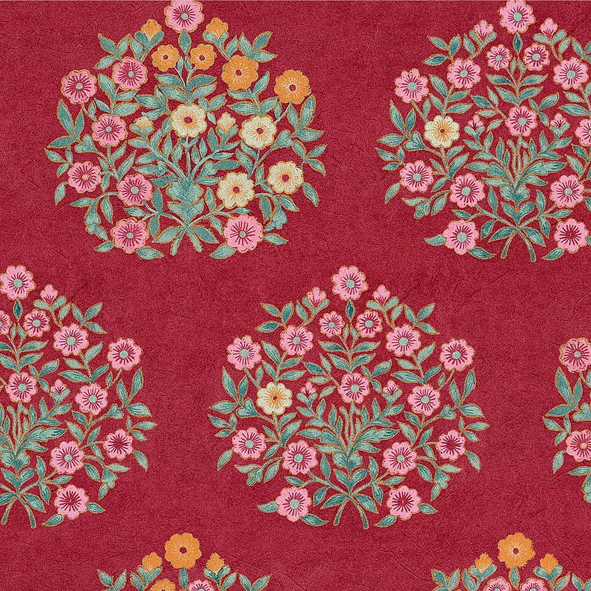 Índia barroca. Padrão de estampas florais, Florais, Motivos bordados Papel de parede de celular HD