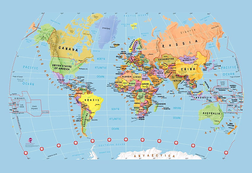 Mapa do Mundo Infantil Azul, Atlas Mundial papel de parede HD