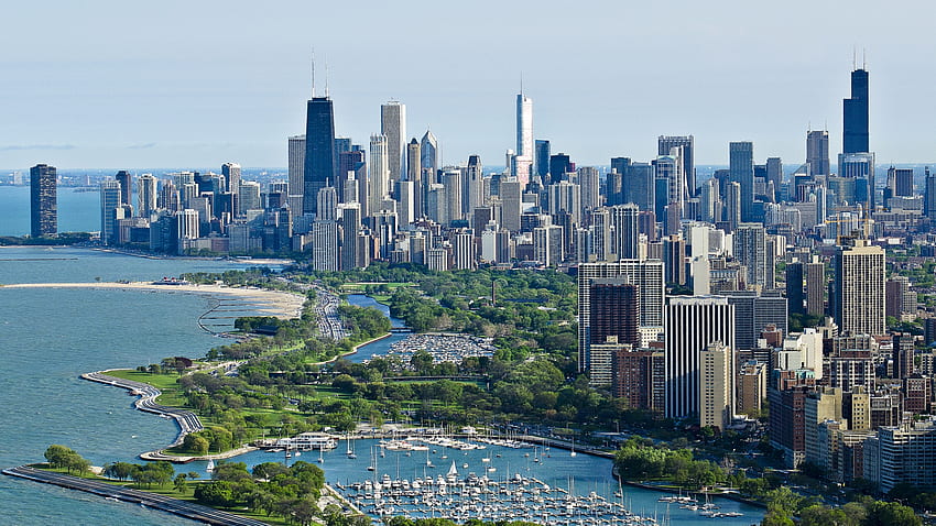 Chicago, tło, panoramę Chicago Tapeta HD
