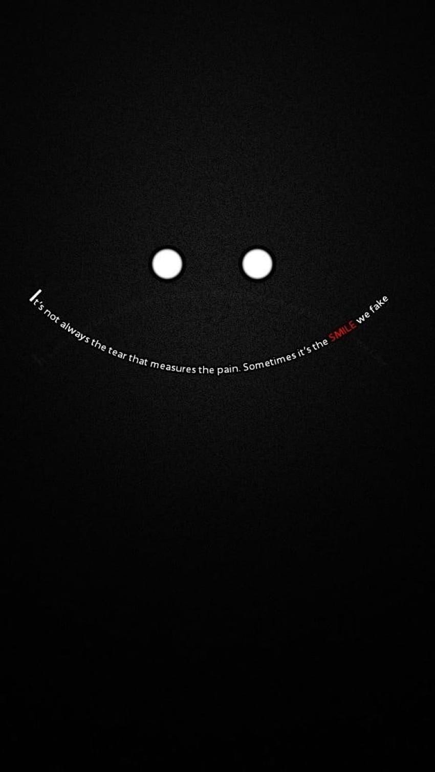 fake, smile, pain, depression quote, inside, black • For You For & Mobile, Depression Phone HD phone wallpaper