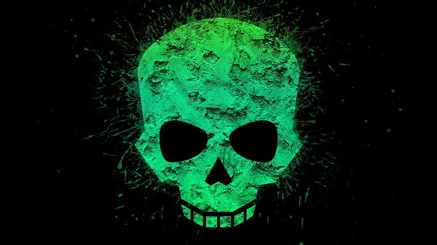 Zielona czaszka Rozdzielczość 1440p , tło i ciemnozielone gry Tapeta HD