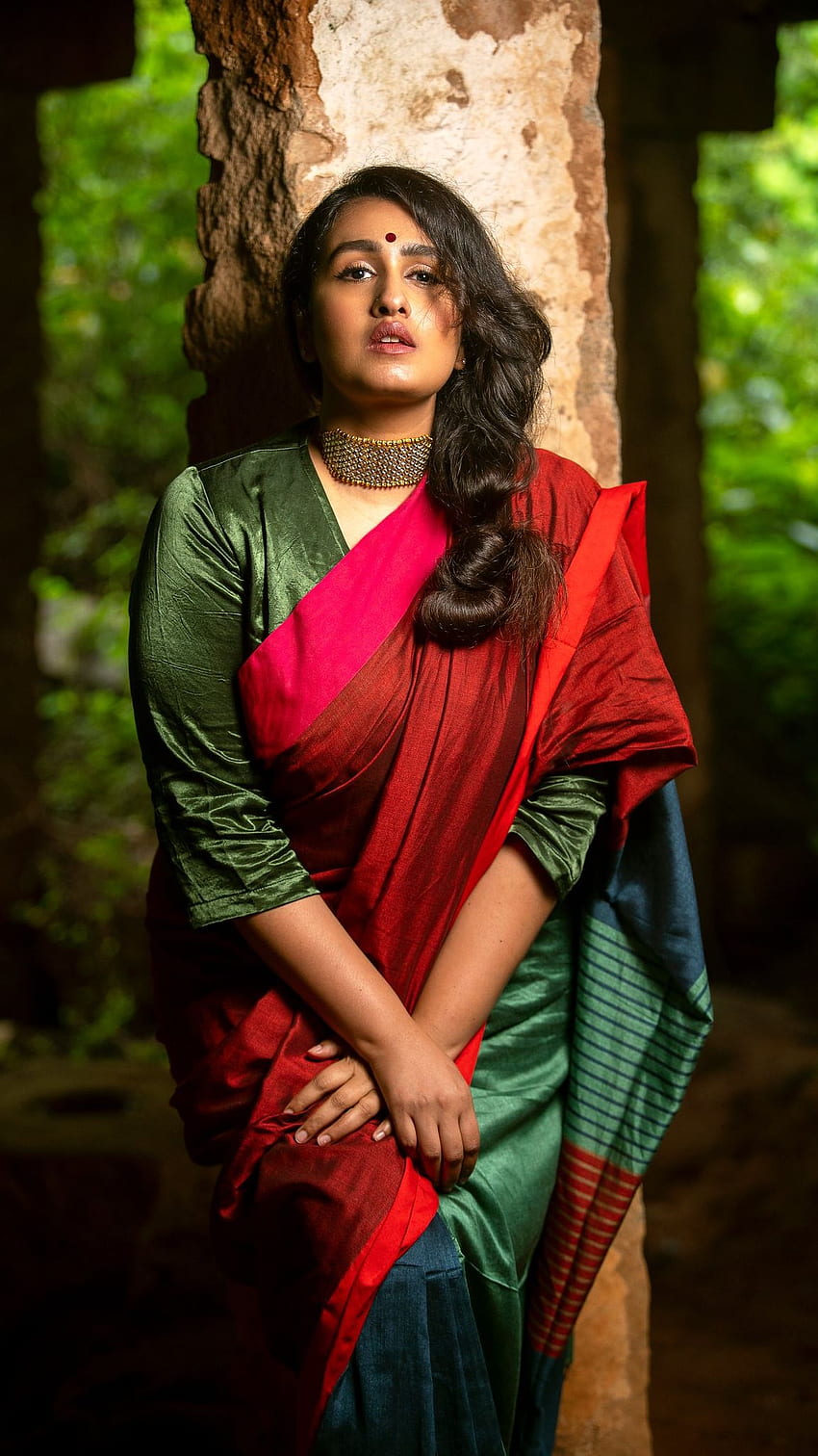 Kavitha Nair, model, malayalam actress, saree beauty HD phone wallpaper