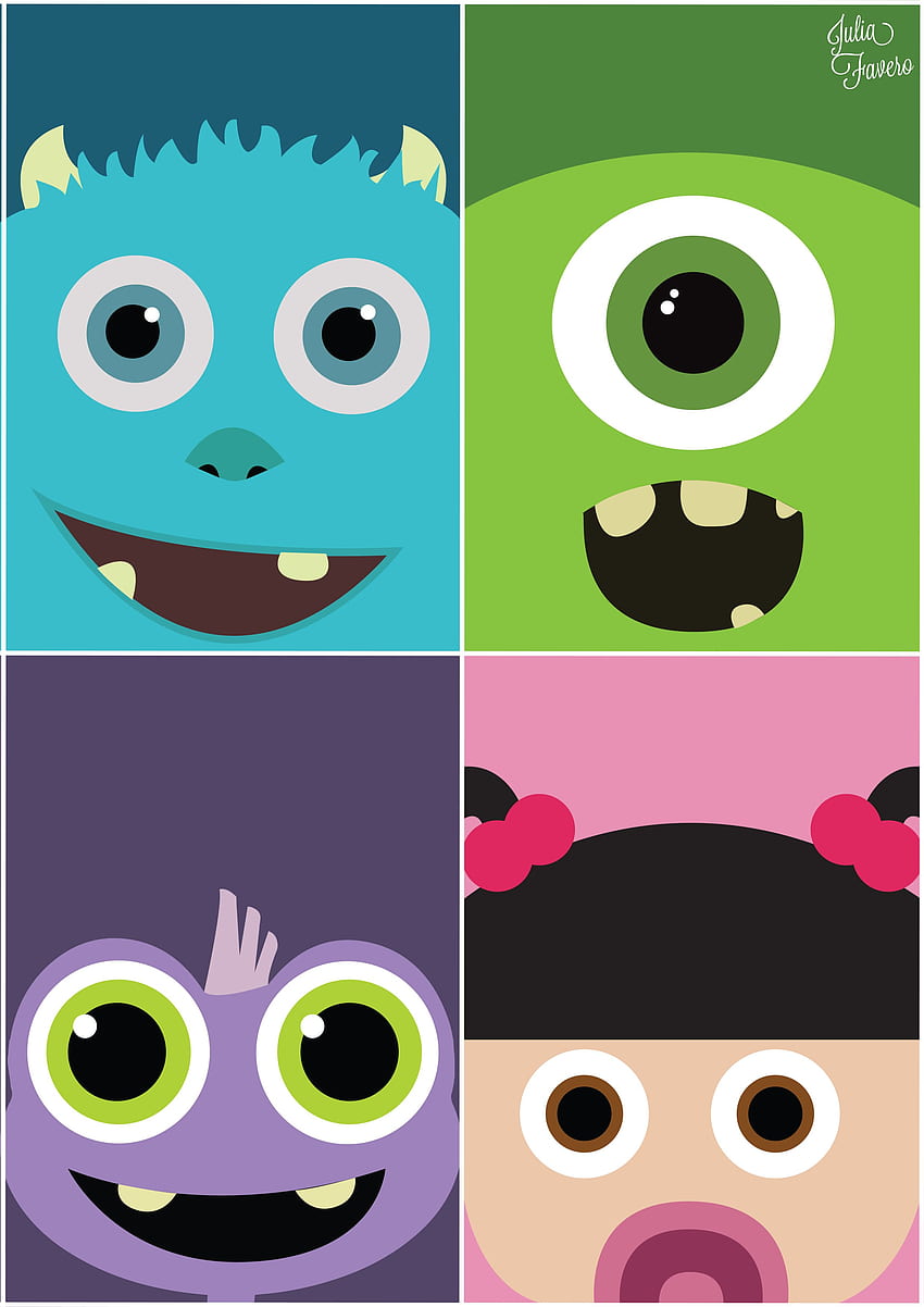 monstro minimalista inc personagens bebê. Tinta de monstros, Monstros inc, Monstros fofos para bebês Papel de parede de celular HD