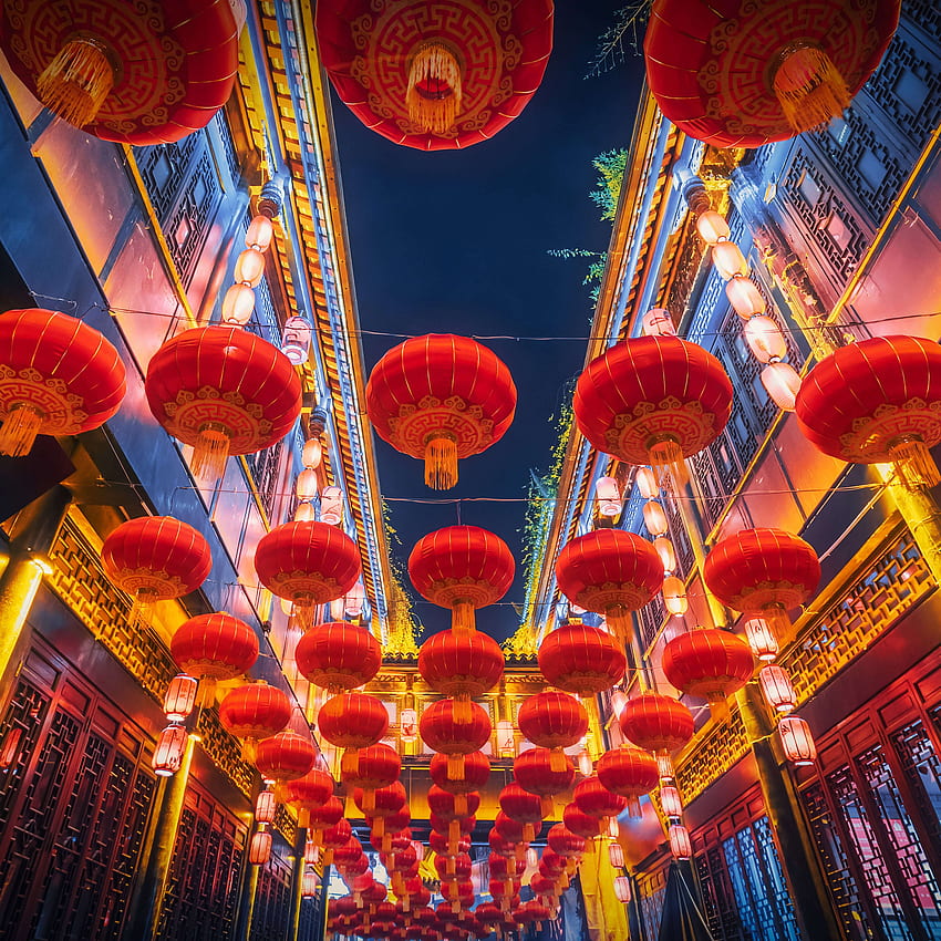 Fête des lanternes, Nouvel An chinois, Chine, Lanternes, Nuit, , graphie, Nouvel An lunaire Fond d'écran de téléphone HD