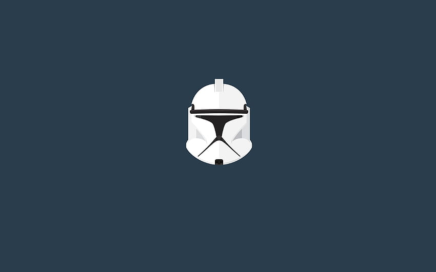 casco minimalista de star wars clon trooper. Fresco fondo de pantalla