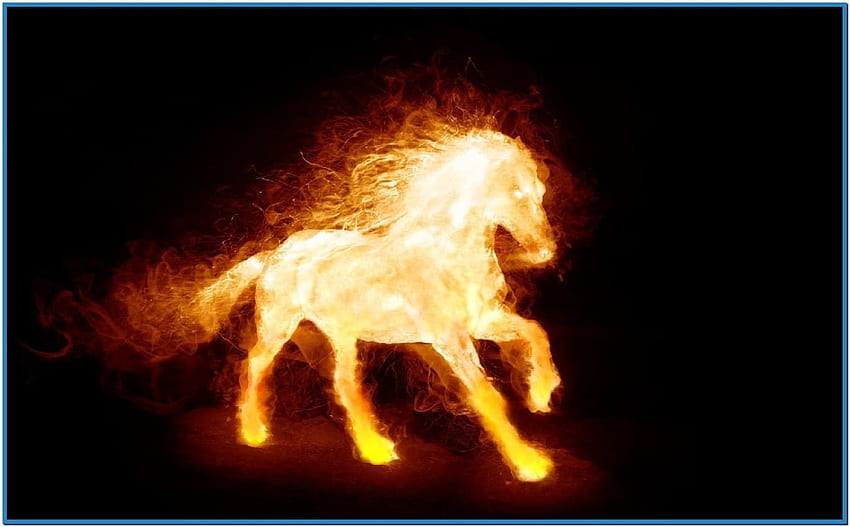 3D-schirmschoner für sich bewegende Pferde. Feuerpferd, Pferd, Pferdeanimation HD-Hintergrundbild