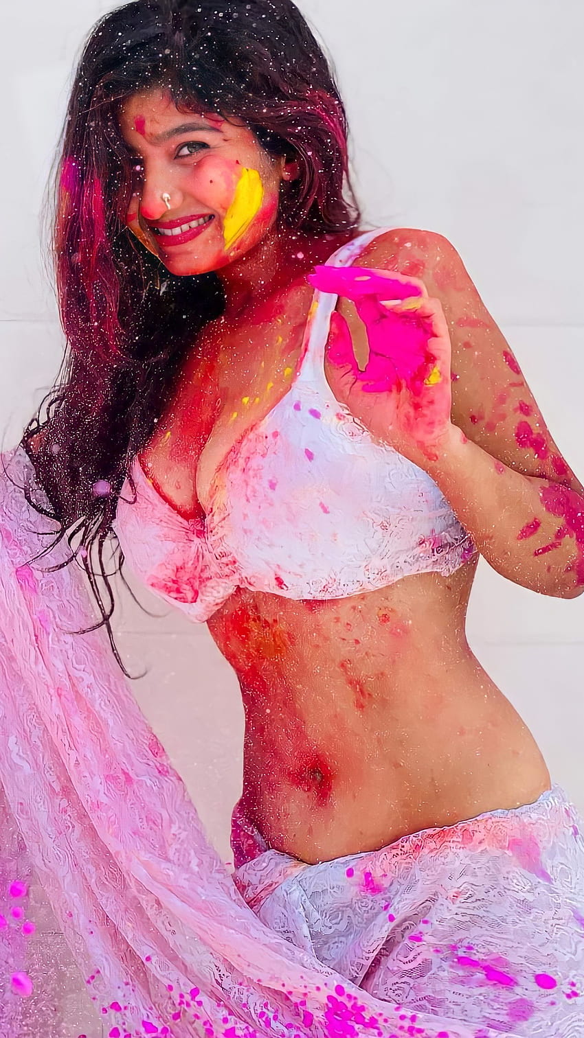 Neha Singh, glückliches Holi HD-Handy-Hintergrundbild