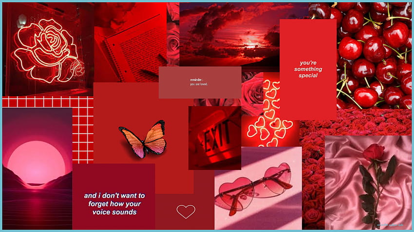 Estetyczne czerwone tło komputera, - Estetyczny czerwony laptop, Estetyczny ciemnoczerwony Tapeta HD