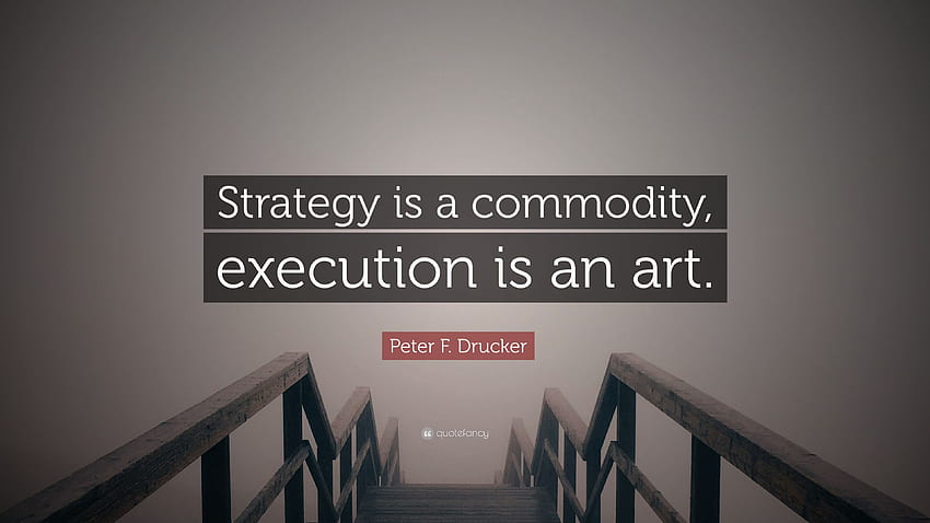 Peter F. Drucker Quote: “Strategy is a commodity, execution is an HD wallpaper