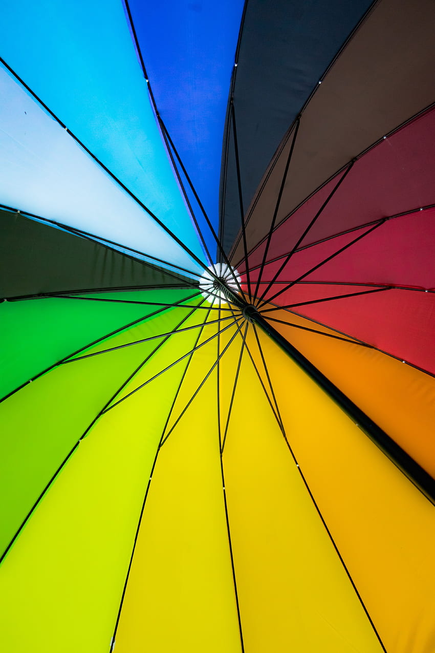 Bright, , , Multicolored, Motley, Design, Construction, Mechanism, Umbrella HD phone wallpaper