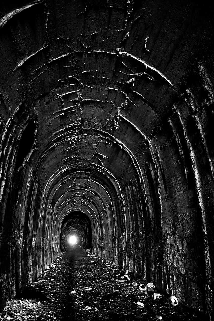 Shine, Light, Bw, Chb, Arch, Tunnel, Output, Exit HD phone wallpaper