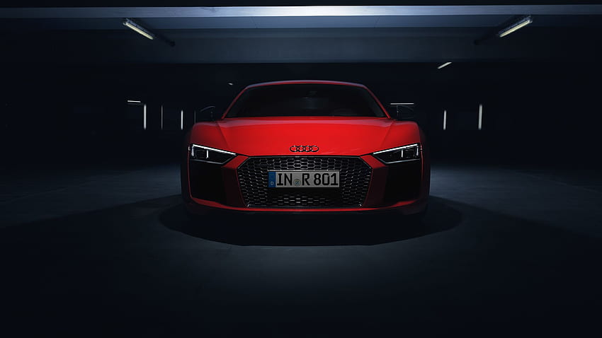 audi r8 v10, sports car, red, , , background, ee7820, Audi R8 PC HD wallpaper