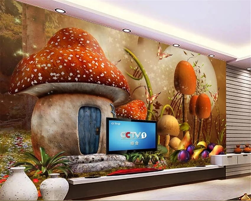 beibehang Custom mural cartoon children theme background wall Mushroom Cottage background wall painting 3D . . - AliExpress HD wallpaper
