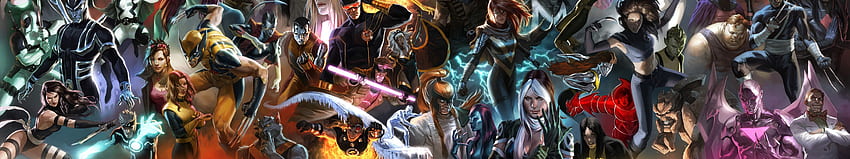 General Marvel Comics X Men Collage Ilustraciones de superhéroes. , Lindo , Lindo, 5760X1080 Animado fondo de pantalla