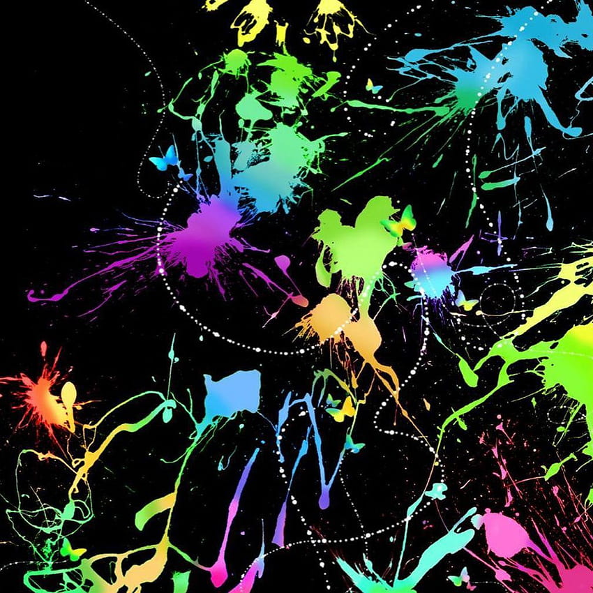 Neon Paint Splatters. Summer Lights. Paint background, Colorful Paint Splatter HD phone wallpaper