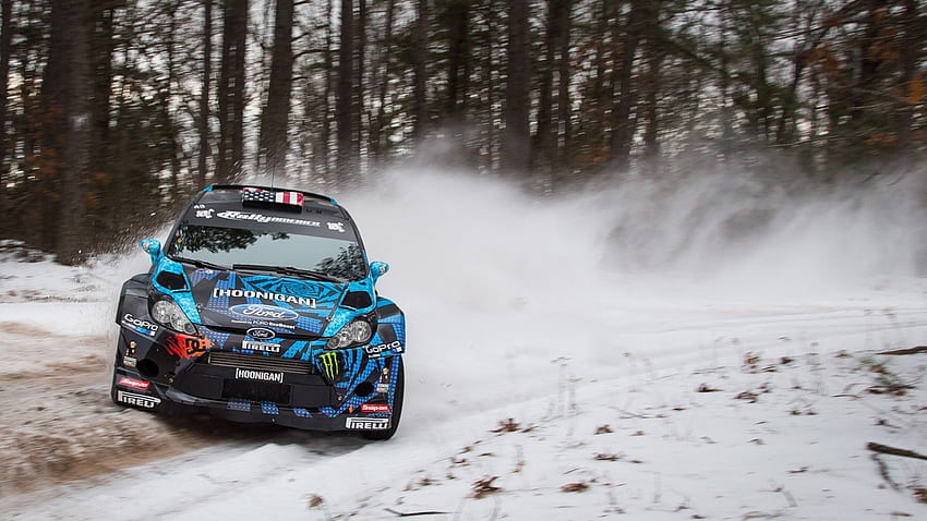 หิมะ รถยนต์ แรลลี่ Ken Block แข่งรถ Ford Fiesta WRC วอลล์เปเปอร์ HD