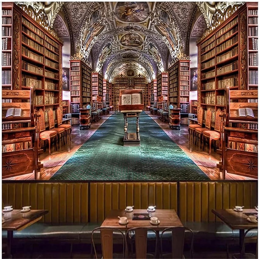 3D Gaya Eropa Retro Rak Buku Perpustakaan Bar Perkakas Dinding Latar Belakang Modern Untuk Ruang Tamu -, Buku Sejarah wallpaper ponsel HD
