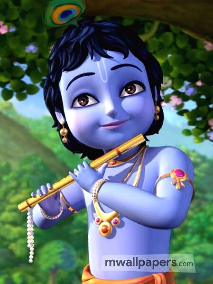 Little Krishna Cute Android Iphone - Krishna Cartoon HD phone ...